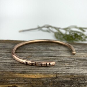 19th Anniversary gift for women, Bronze Anniversary Present, 19 years, Bronze Bracelet, Tally Marks Bild 5