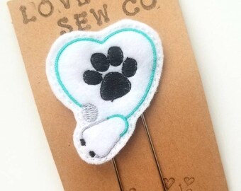 Vet / Paw Print Planner Clip - Vet Tech - Desk Accessory - Veterinarian - Planner Accessory - Small Gift