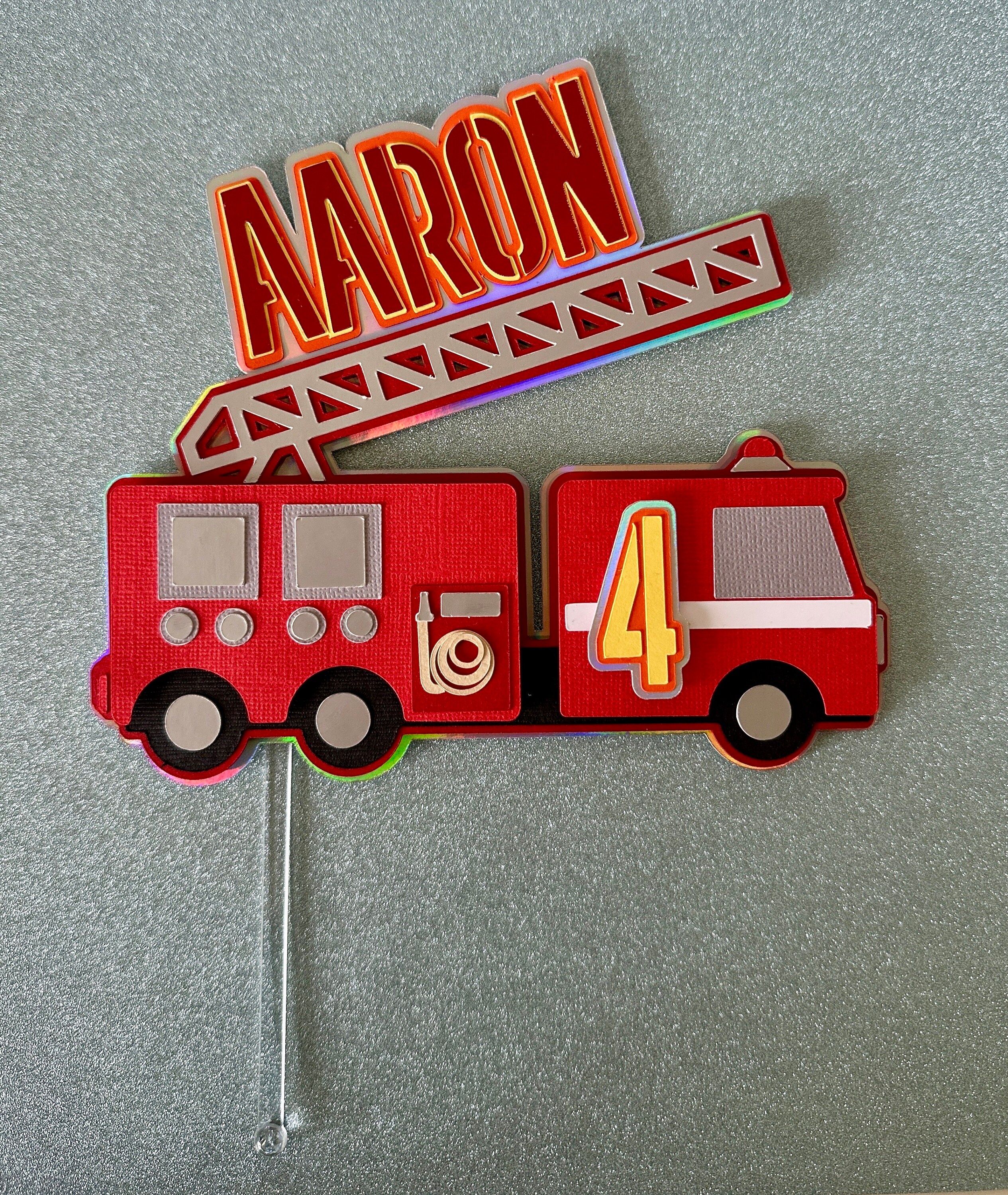 Fire Fighter Topper Fire Truck/ Fire Fighter Theme 3D Cake Topper L Birthday Cake Topper - Etsy