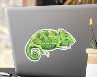 Female Piebald Veiled Chameleon Kiss-Cut Vinyl Waterproof Decals Stickers