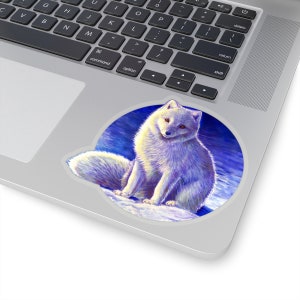 Peaceful Winter Arctic Fox Cute Colorful White Foxes Wild Polar Animals Transparent Vinyl Stickers