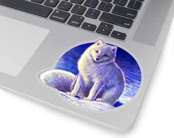 Peaceful Winter Arctic Fox Cute Colorful White Foxes Wild Polar Animals Transparent Vinyl Stickers