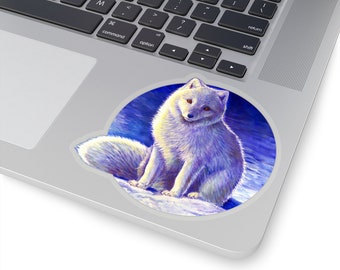 Peaceful Winter Arctic Fox Cute Colorful Animal Vinyl Stickers