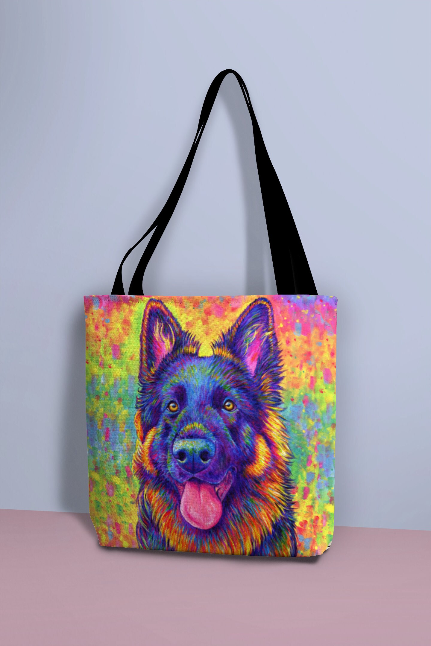 Psychedelic Rainbow Black and Tan German Shepherd Dog Pop Art - Etsy