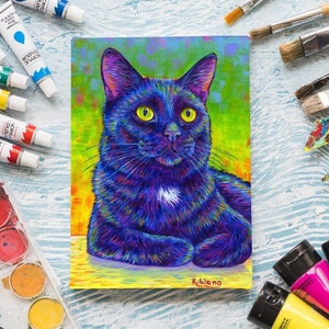 16" x 20" Custom Colorful Pet Portrait Pop Art Hand Painted Acrylic Painting on Stretched Canvas Dog Cat Memorial From Your Photo