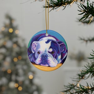 English Bulldog Cute Colorful Rainbow Dog Pop Art Ceramic Porcelain Ornament image 6