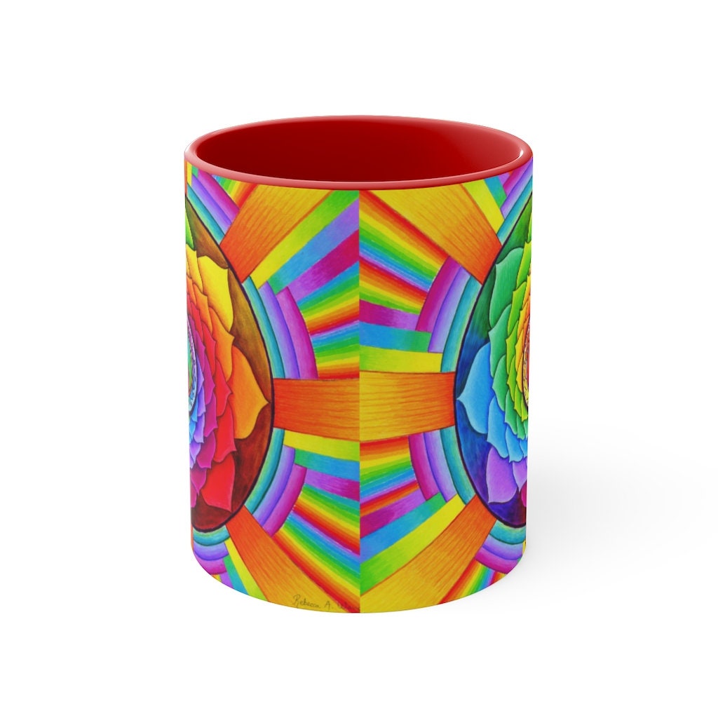 Healing Lotus Rainbow Yin Yang Mandala Coffee Accent Mug 11oz | Etsy