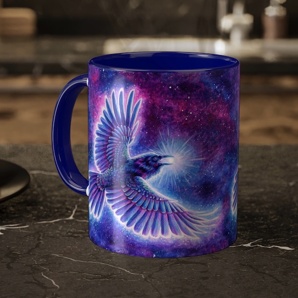 Raven Placing the Stars Galaxy Space Cosmic Celestial Spirit Animals Accent Coffee Mugs 11oz