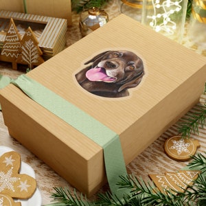 Cute Chocolate Labrador Retriever Dog Art Vinyl Sticker image 2