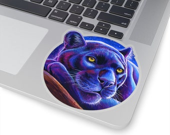 Colorful Fantasy Rainbow Purple Black Leopard Panther Trippy Wild Feline Vinyl Stickers