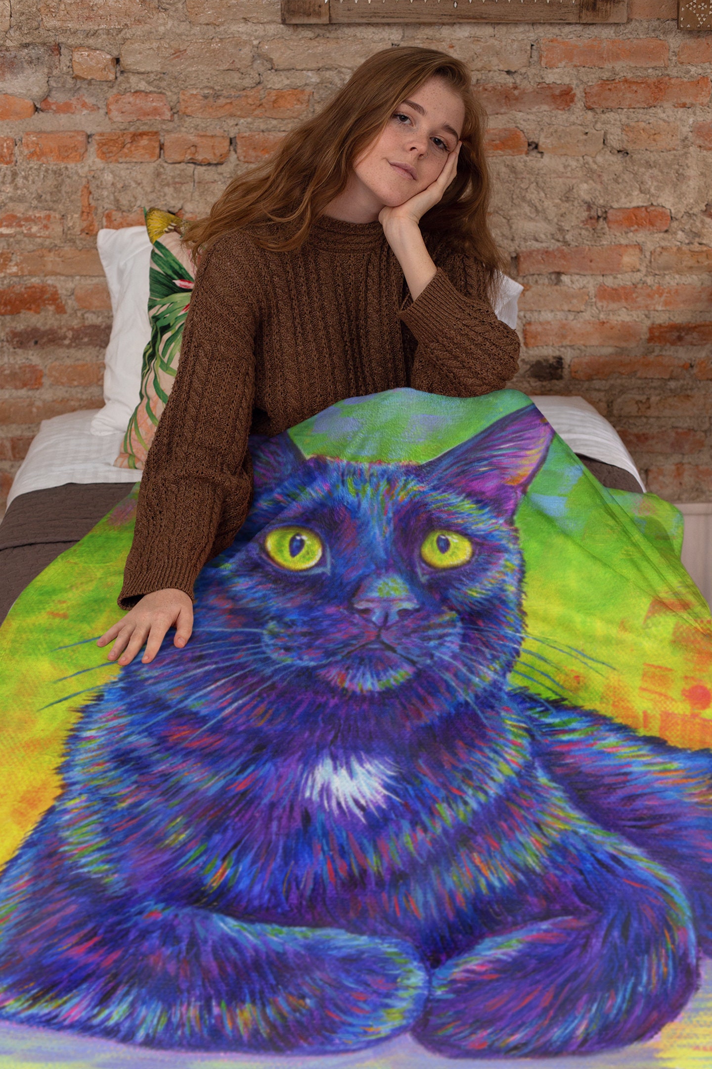 Purple cat blanket sale