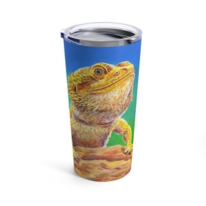 Lizard Lover Tumbler - 20oz Glitter Insulated Cup With Straw