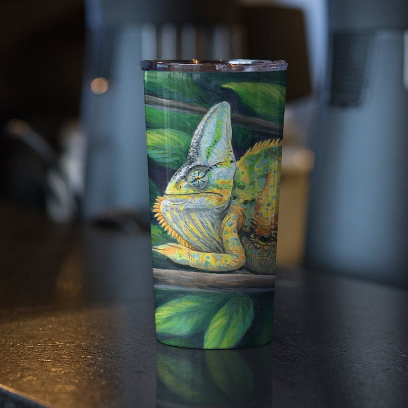 Veiled Chameleon Stainless Steel Tumbler Travel Mug 20oz image 1