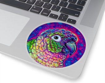 Green Cheeked Conure Cute Rainbow Parrot Bird Vinyl Stickers