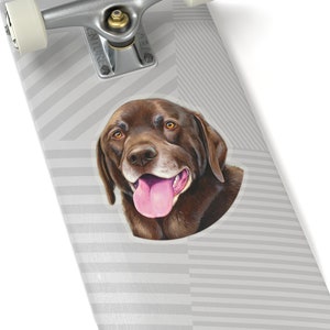 Cute Chocolate Labrador Retriever Dog Art Vinyl Sticker image 3