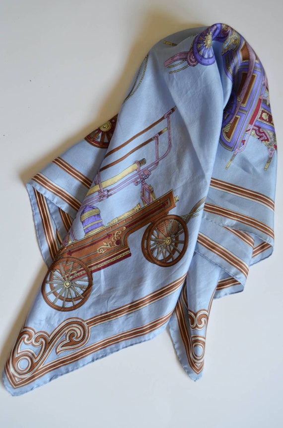 Vintage Carriage Silky Square Scarf - image 2