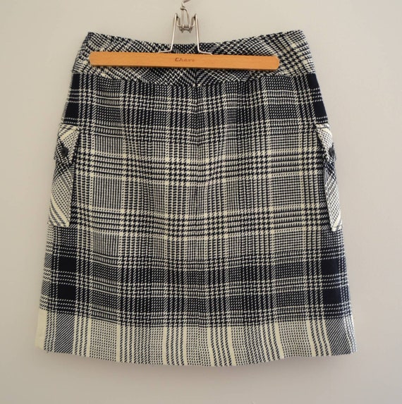 Vintage Plaid Wool Pleated Mini Skirt Size Small - image 4