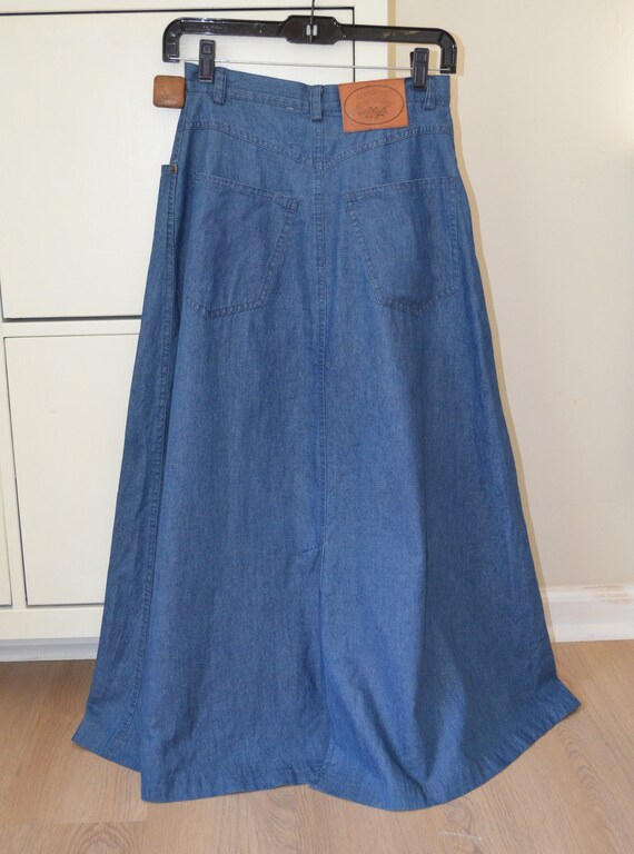 Laura Ashley Vintage Denim Chambray Maxi Skirt