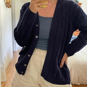 Talbots Vintage V Neck Cotton Cardigan Size Medium