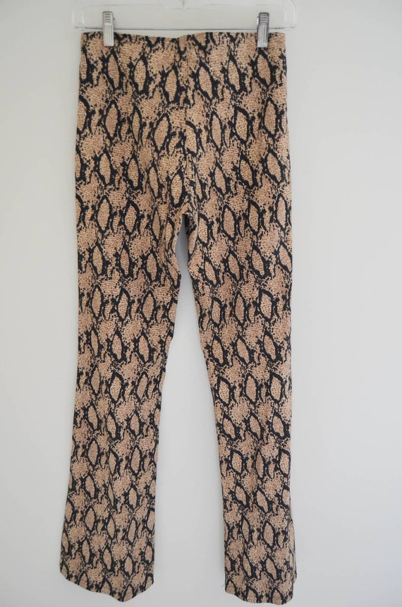 Vintage Y2K Designer Snake Print Flared Pants - image 6