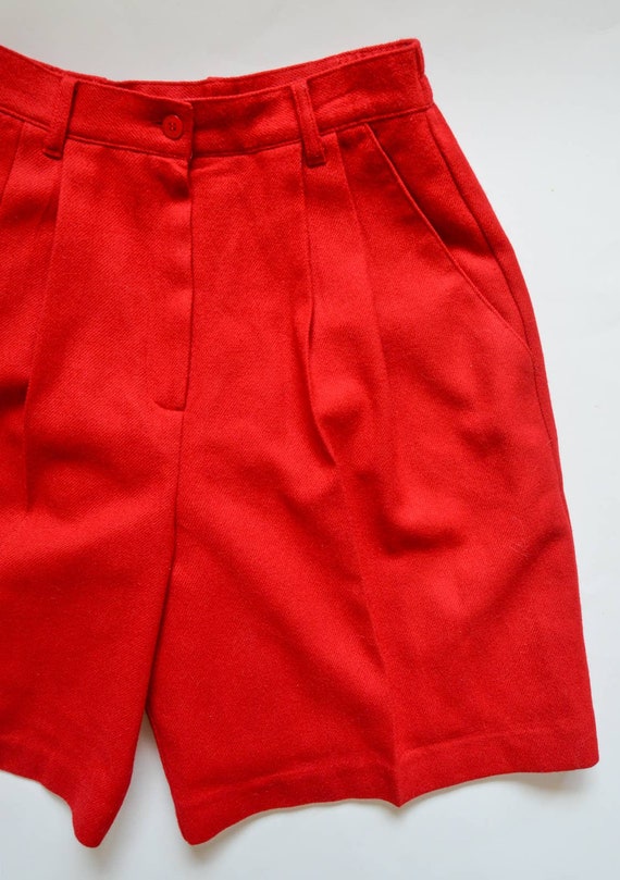 Red Vintage Wool Trouser Shorts Size Small