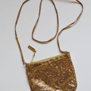 Whiting & Davis Gold Mesh Mini Crossbody Bag