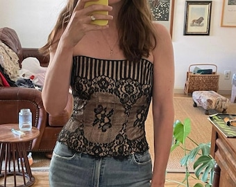 Nicole Miller Y2K Lace Bodice Top