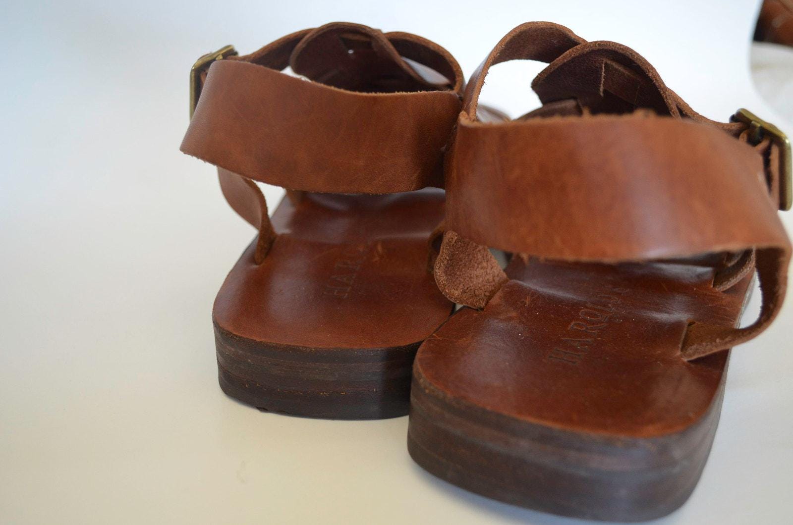 T Strap Leather Woven Fisherman Sandals Size 9M - Etsy