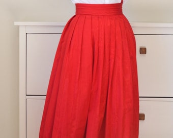 Red Ribbon Taffeta Pleated Skirt Size Small