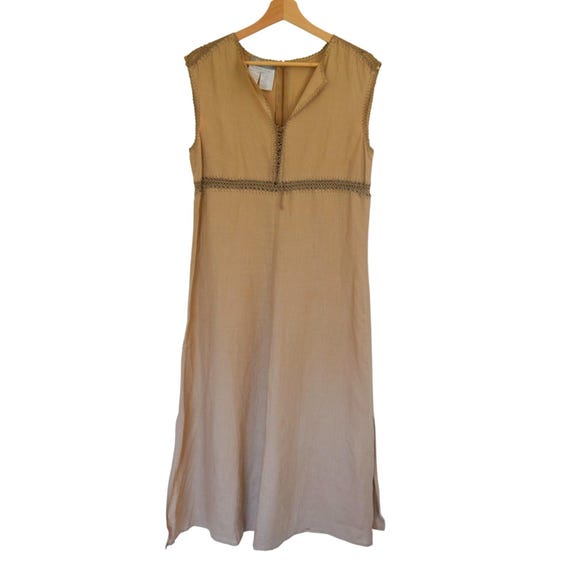 Max Mara Linen Crochet Detail Sheath Maxi Dress Size 8 - Etsy Max Mara Linen Crochet Detail Sheath Maxi Dress Size 8 - Etsy