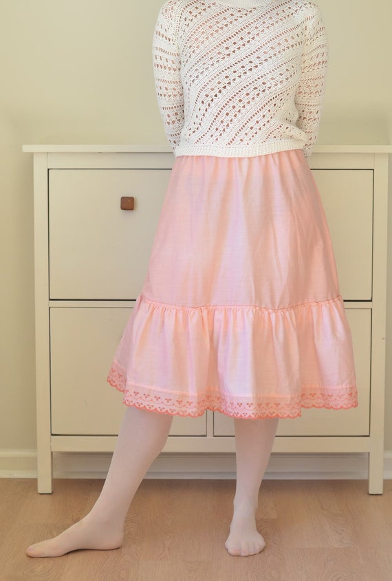 Rose Pink Vintage Handmade Petticoat Skirt