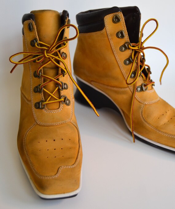 Geld rubber Verdienen huurling Vintage Timberland Square Toe Wedge Boot Size 8.5 - Etsy UK
