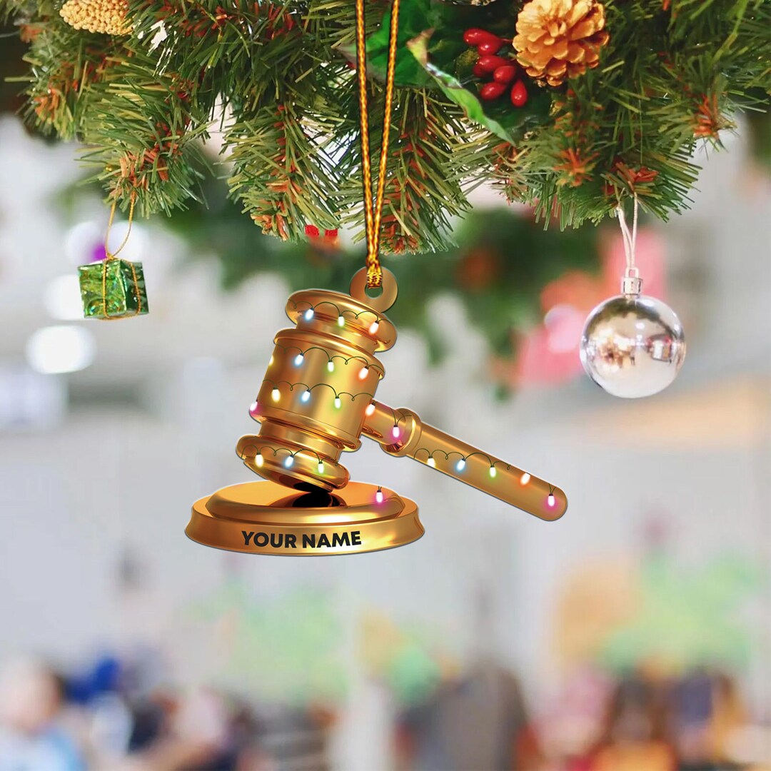 Gavel Christmas Ornament 