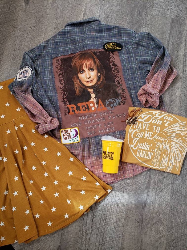 Made to Order Reba McEntire tribute FANCY Country Music bleached flannel