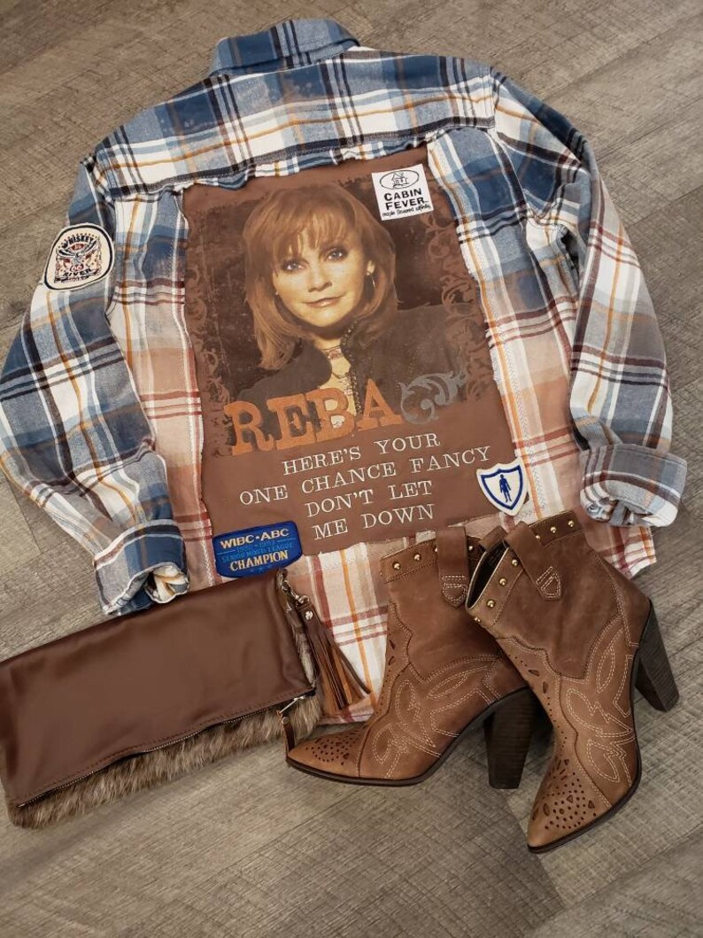 Made to Order Reba McEntire tribute FANCY Country Music bleached flannel