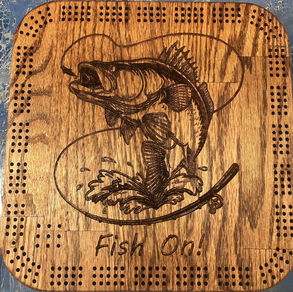 Walleye 2 Fish Cribbage Board. Personalized Gift Cribbage Etsy