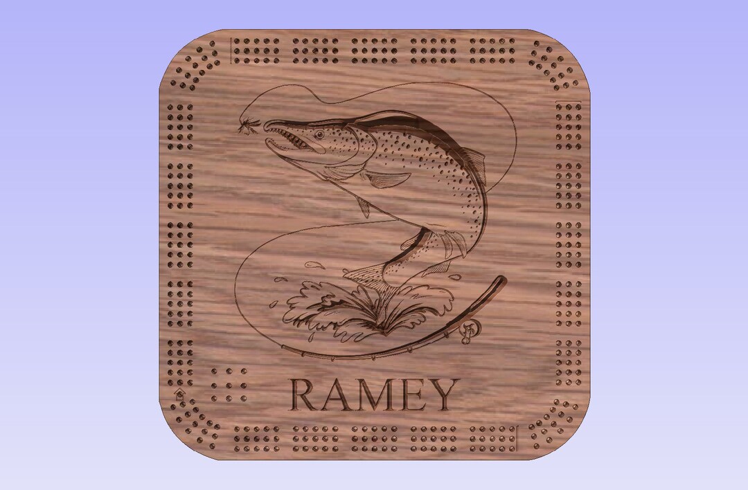 Salmon Fish Cribbage Board. Personalized Gift Cribbage Etsy