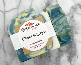 CITRUS & SAGE Soap Handmade Natural Vegan Citrus Sage Soap