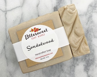 SANDALWOOD Soap Natural Handmade Vegan Sandalwood Soap