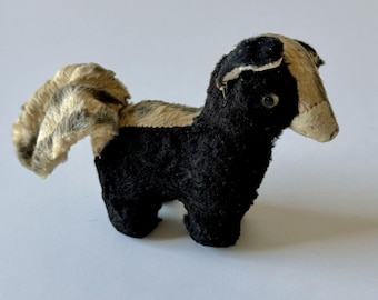 Vintage Stuffed Plush Animal -Black & White Lil' Stinker SKUNK Mid-Century 1960s