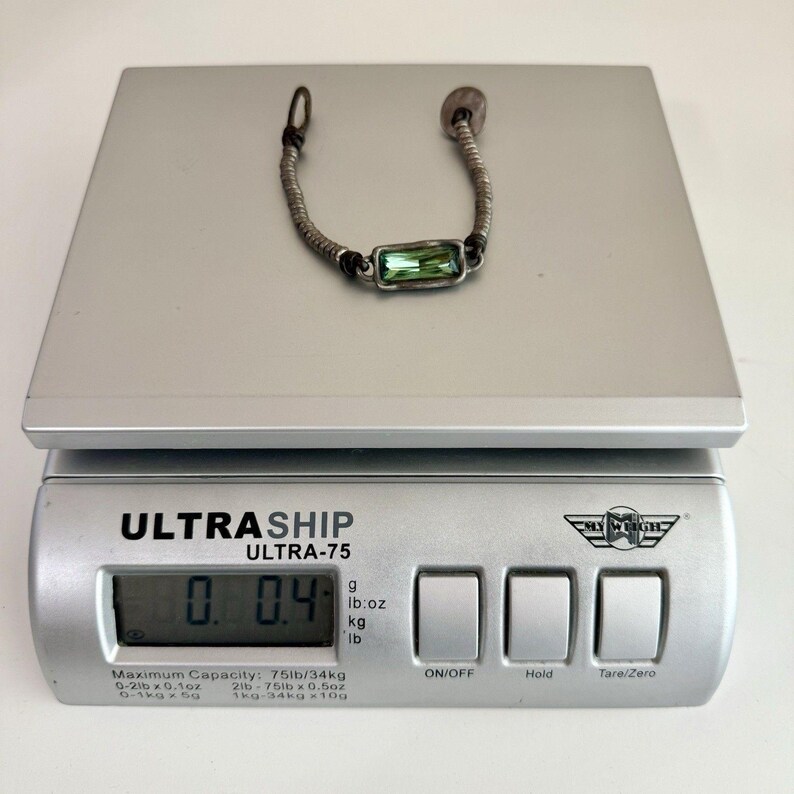 UNOde50 Silver-Plated Bead Leather Bracelet w/Large Green Crystal Ser Magnetica image 16