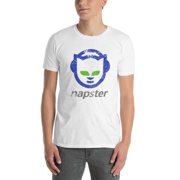 Distressed Napster P2P Music Logo Short-Sleeve Unisex T-Shirt