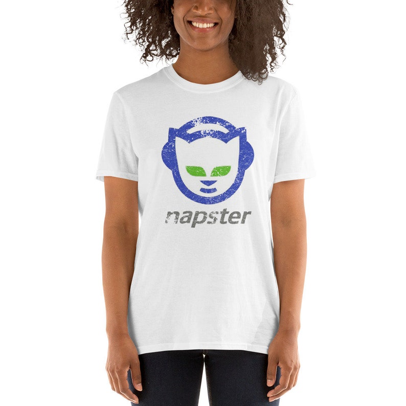 Distressed Napster P2P Music Logo Short-Sleeve Unisex T-Shirt image 2