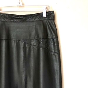 90s vintage leather skirt // long black leather skirt // 80s leather skirt // 90s leather skirt // black leather skirt // size 4, size 6 image 4