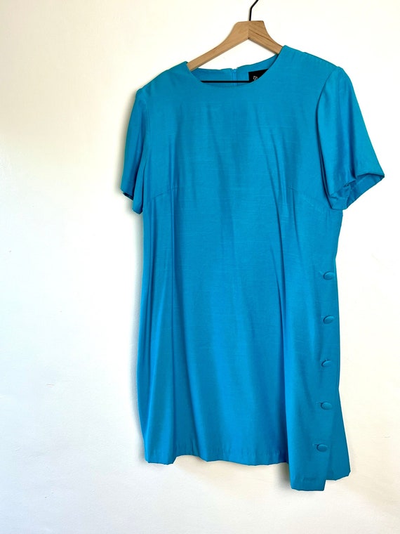 Plus Size 90s Vintage Dress / Plus Size Vintage Teal Dress / 1990s Plus Size Fashion / Vintage 90s Plus Size Business Casual Dress Size 18