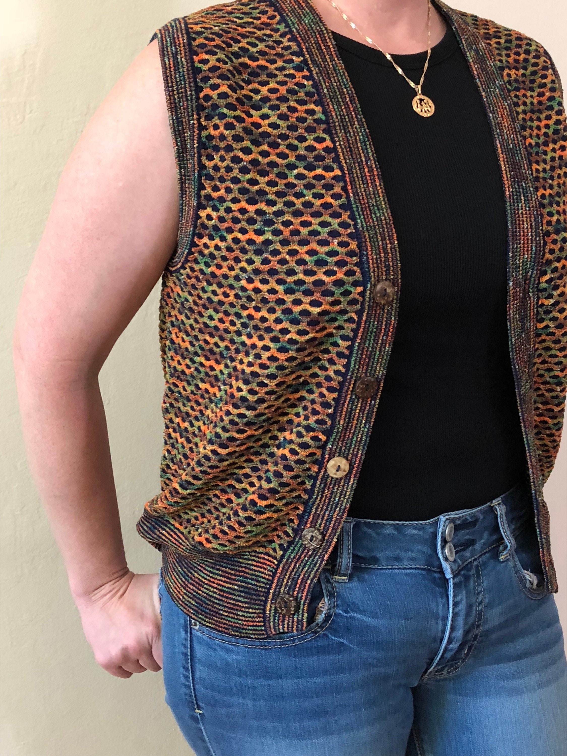 70s sweater vest outfit