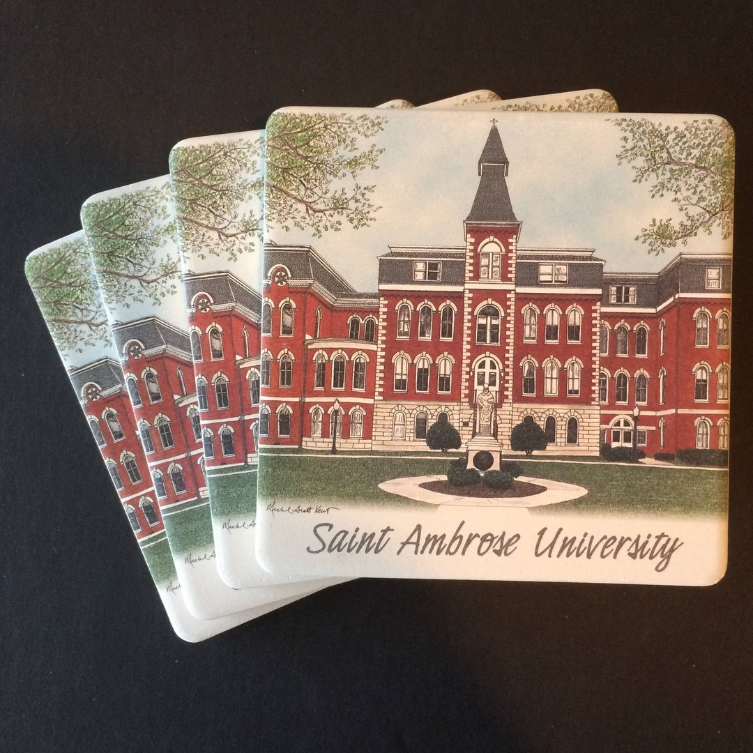 College Coaster St. Ambrose University Davenport Iowa Etsy