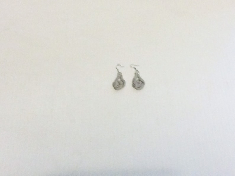 Pierced Celtic Knot Silver Tone ParaCord Earrings