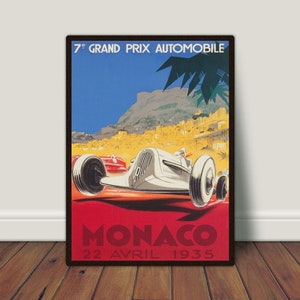 Monaco Grand Prix Vintage Car Race Poster (Digital Download)