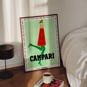 Campari Soda Print, sztuka ścienna w stylu vintage, dekoracja ścienna do baru, plakat Campari w stylu vintage, dekoracja ścienna w stylu retro, POBIERANIE CYFROWE, DRUKOWANA sztuka ścienna
